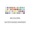 Double Head Soft Head Marker Water Based Marker Set Painting Marker Student Marker Pen 24/36/48/64 Colors Triangular Marker