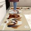 1Pcs Cute Dog And Paw Print Floor Mat Modern Kitchen Polyester Rug Non-Slip Colorful Indoor Carpet, For Home Bathroom Bedroom Living Room Decor