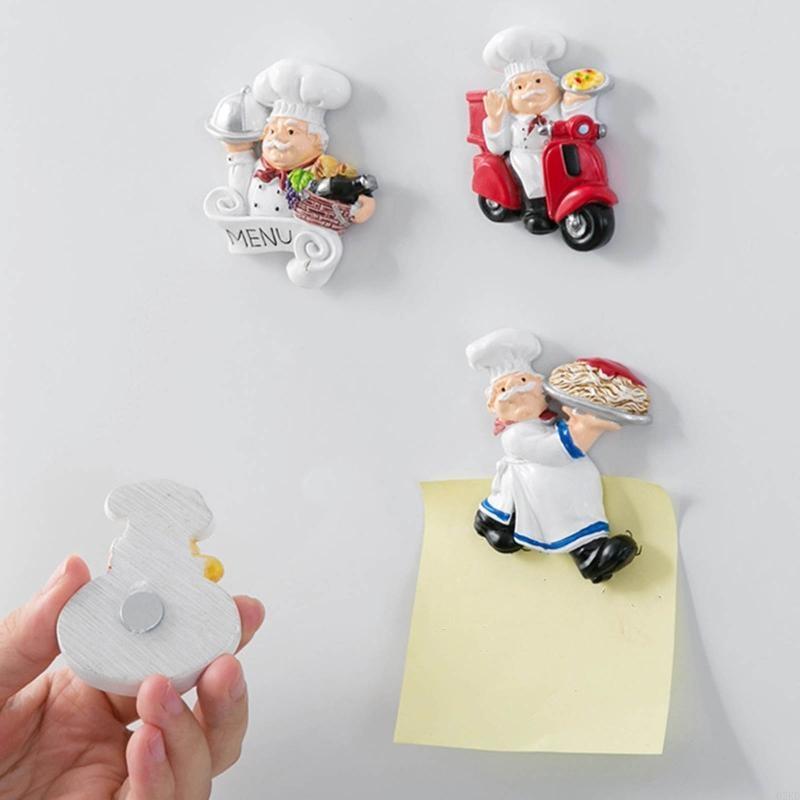 62KD Смола Шеф-повар Магнит на холодильник Итальянский Французский Шеф-повар Фигурка Статуэтка Магниты на холодильник Украшения для дома Кухни Ресторана