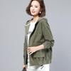 Women's Large Hooded Corduroy Jacket - Arctic Velvet, Autumn/Winter, Loose Fit, Korean Style, Perfect for Middle-aged Moms