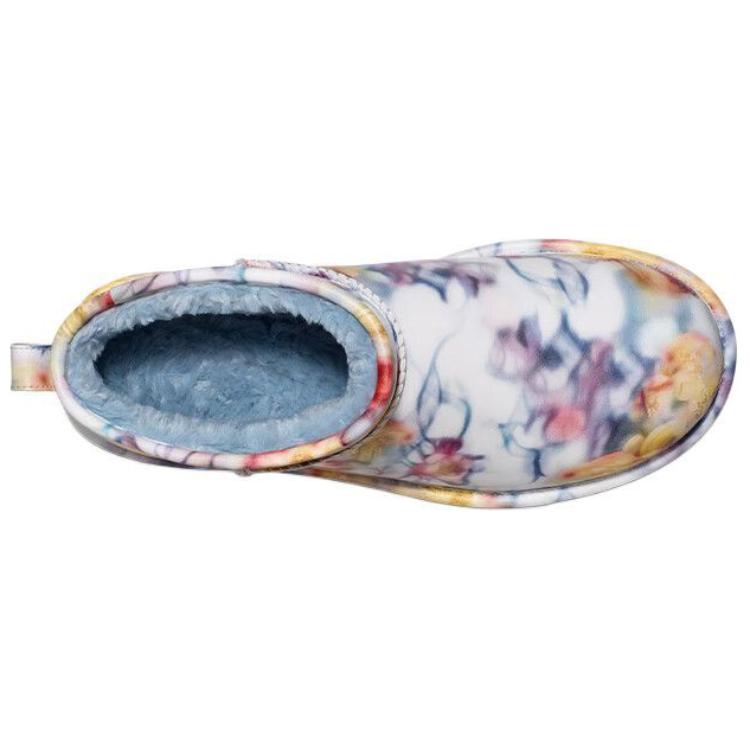 UGG Классические ультрамини-ботинки на платформе Collina Strada светло-голубые цветочные унисекс-кеды 1170171-LLF