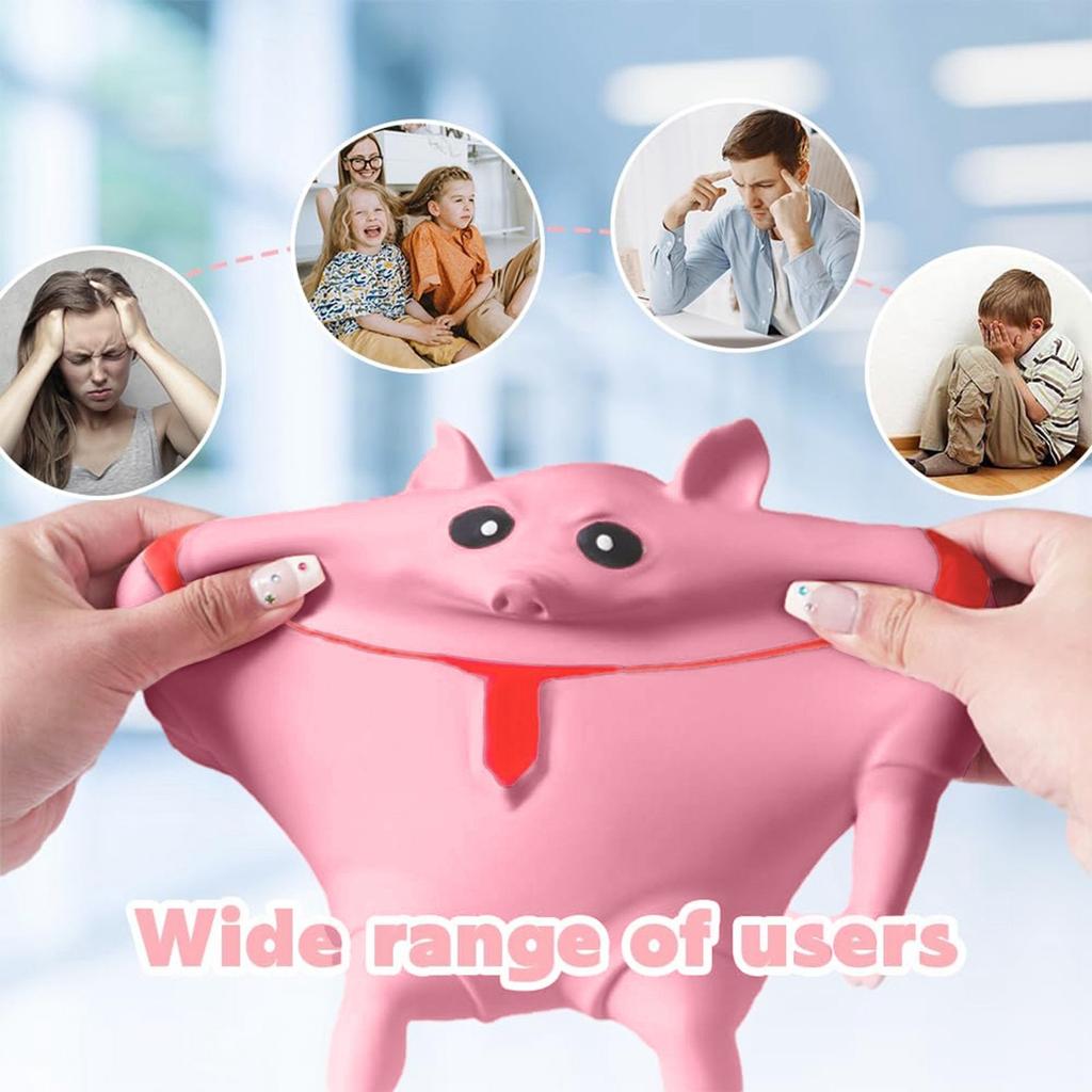 Novelty Toy,Pig Toy Soft And Elastic Decompression Toy,Decompress And Stretch Stress Pig Stress Relief Toy For Kid Adult