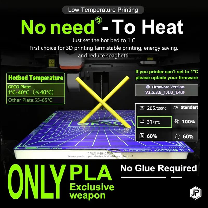 JUUPINE Geco PLA-пластина для Anycubic Kobra 3 Max Печатная платформа 430x430 Гибкая 0℃ Печать PLA Холодная пластина Kobra 3 Max Обновление