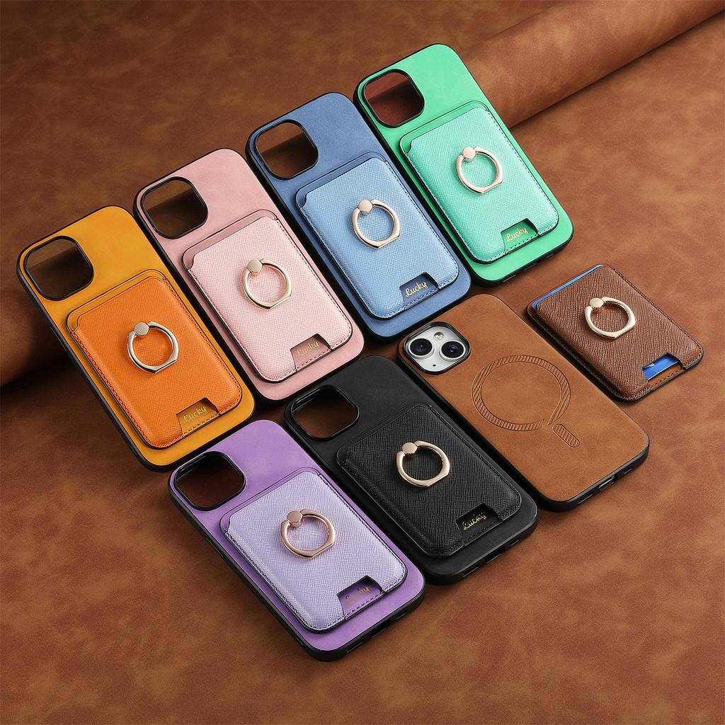 Подходит для iPhone16 Pro Max, чехол для мобильного телефона, магнитная сумка для карт, держатель на 14 колец, защитный чехол для Apple 15Pro