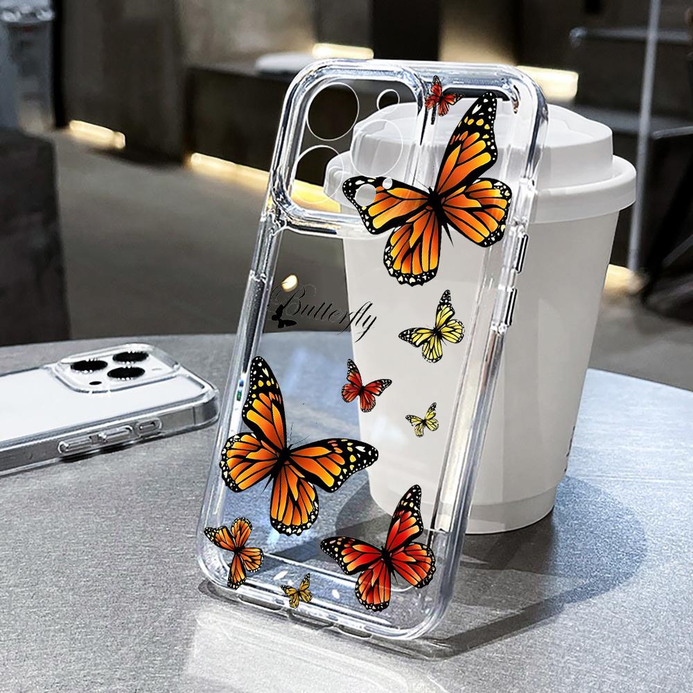 Модный чехол для телефона с бабочками для Xiaomi 17 Pro Max 15T 14T 13T 12T Pro для Xiaomi 15 14 13 12 Mi 11 Lite 5G Прозрачная ТПУ крышка