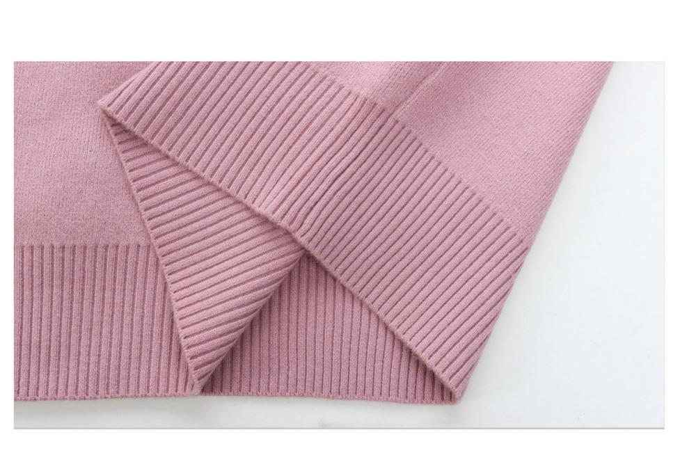 Autumn/Winter Knitted Velvet Sweater for Middle-Aged Women, Stylish Stand-Up Collar Solid Color Base Layer
