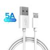 5A Кабель Micro USB для Samsung Huawei Xiaomi 1M/2M Кабель для быстрой зарядки данных Проводной шнур Белый жирный провод для Micro