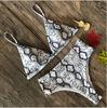 Snake Skin Leopard High Waist Bikini Ladies Sexy Digital Print Split Swimsuit