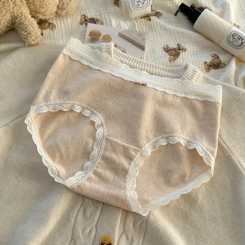 Ladies Lace New Cotton Anti Bacterial Extension Crotch Seamless Triangle Underwear