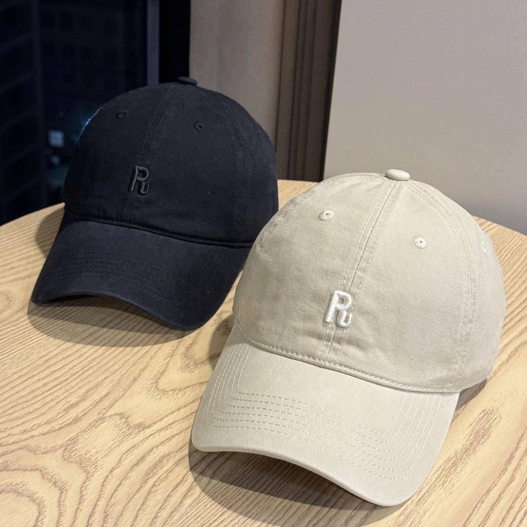 New R Simple Letter Print Soft Top Baseball Cap for Women, Breathable Spring/Summer Trendy Youthful Duckbill Cap for Men, Versatile Korean Style