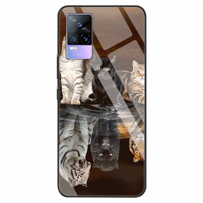 Для VivoV21 5G Чехол из закаленного стекла для Vivo V21 5G Мягкий бампер Жесткая funda Для Vivo X60 Pro Глобальный чехол для телефона X60 5G 2021 Обложка
