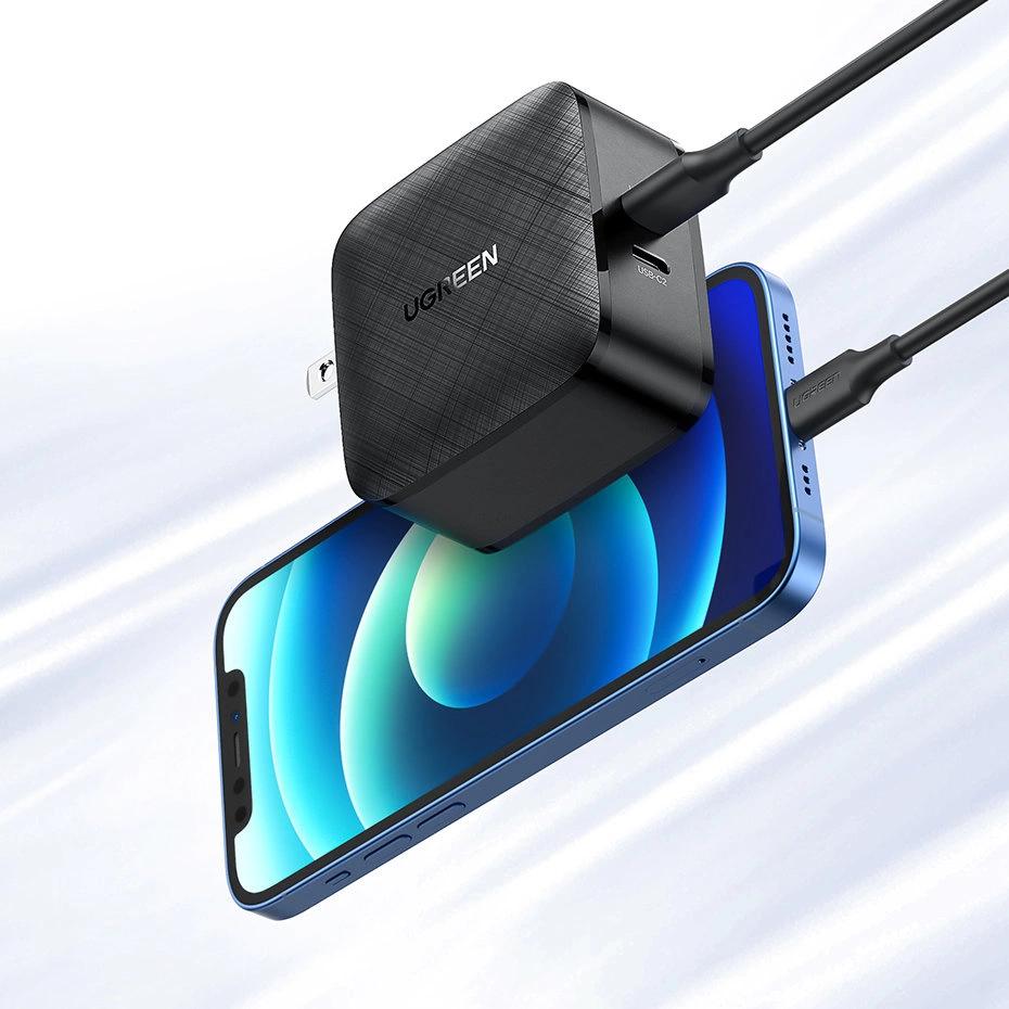 Ugreen Настенное зарядное устройство, 2 порта USB, тип C, 66 Вт, Power Delivery 3.0, быстрая зарядка 4.0+, черный (CD216)