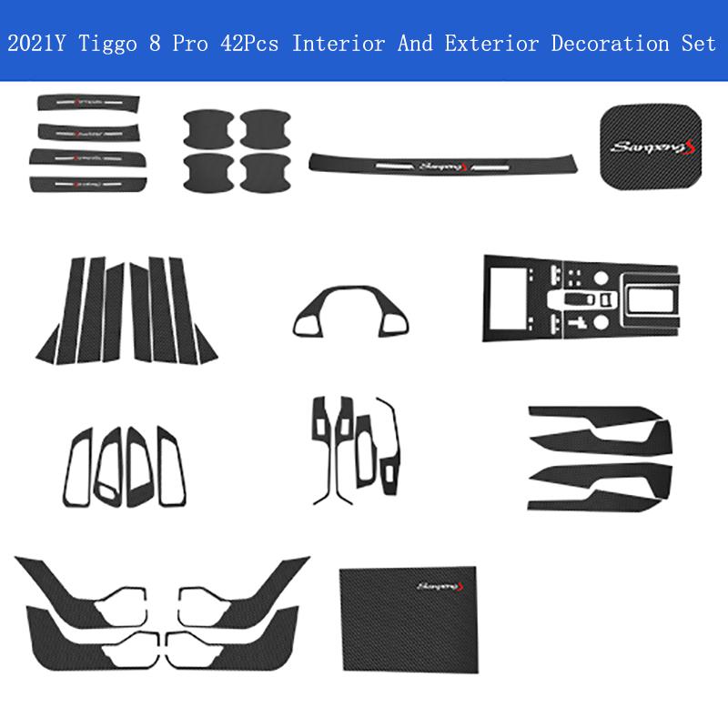 Chery Tiggo 8 Pro Car Interior Sticker Film Central Control Carbon Fiber Pattern Modified Auto