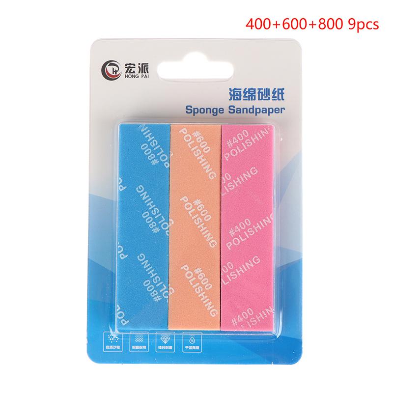 9 шт. Полужесткие шлифовальные палочки MS-E400-2000 для инструментов моделирования, пластиковый полировальный стержень для моделей, хобби, DIY, поделки