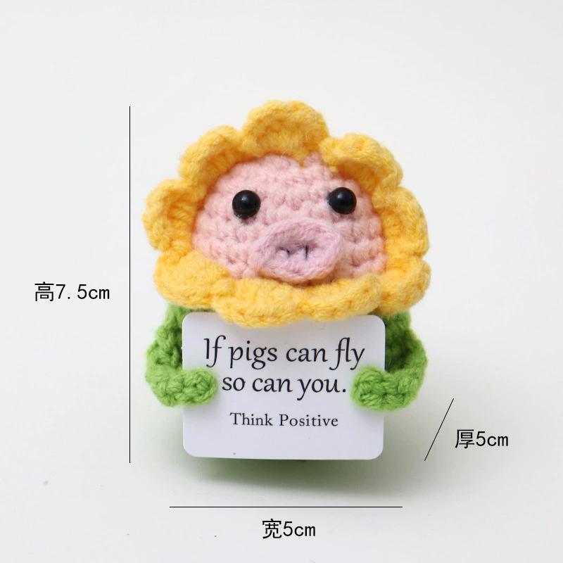 Mini Animal Crochet Potted Cute Handwoven Cartoon Flowers Creative Hand-knitted Car Home Desktop Shelf Decor Items Gift