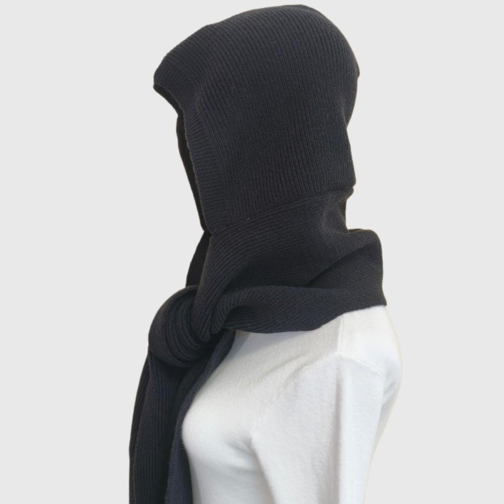 Long Knitted Beanies Cap Soft Balaclava Caps Korean Autumn Winter Hooded Scarf Unisex