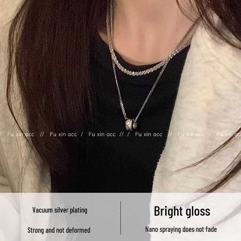 Элегантное двухслойное круглое ожерелье на ключицу — лето 2024 г., универсальный нишевый дизайн