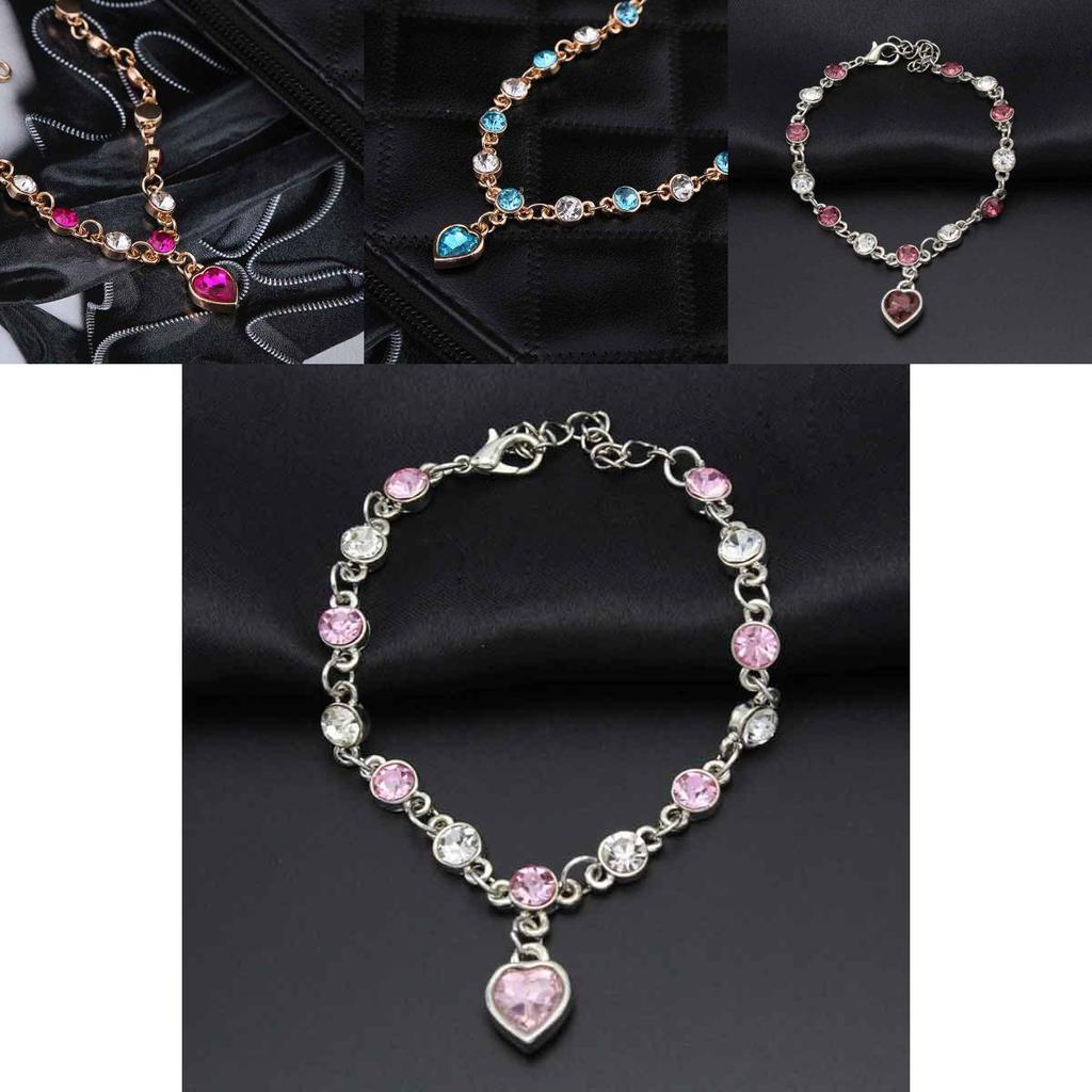 Изысканный Самый Горячий Женский Женский Кристалл Стразы Браслет Океанский Синий Браслет Цепочка Сердце Для Элегантного Стиля
