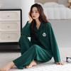 Осенне-зимняя пижама женская из немецкого вельвета, теплая, с длинными рукавами, можно носить на улице, домашняя одежда, зимний тонкий вельветовый костюм