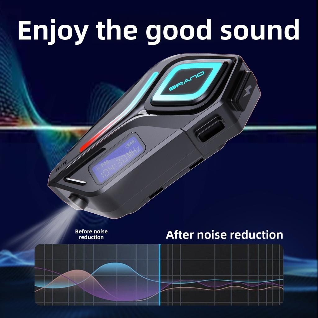 K08 Motorcycle Helmet Bluetooth Headset – Waterproof Dustproof Wireless Earphones, Ultra-Long Battery for Riding Music