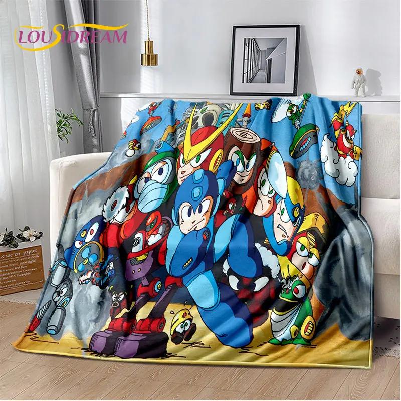 Мягкое плюшевое одеяло с игрой Rockman Megaman, фланелевое одеяло для гостиной, спальни, кровати, дивана, чехол для пикника, детское одеяло