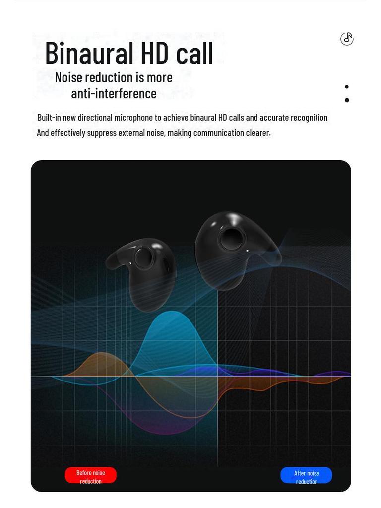 Беспроводная Bluetooth-гарнитура MD538 5.3: Двойное ухо, шумоподавление, комфорт для сна и звонков