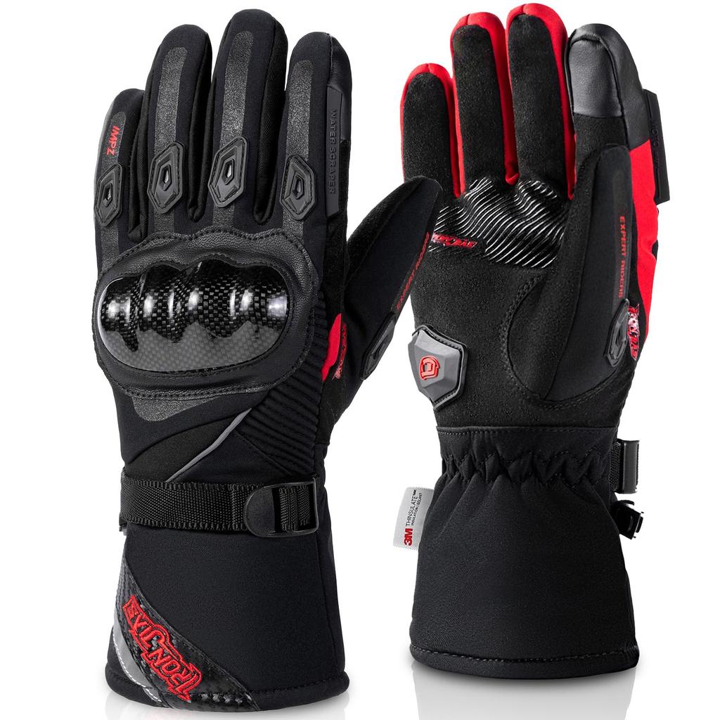 Motorcycle Cold Touchscreen 3M Thinsulate Carbon Motorcycle Racing Impact Unisex Gloves, Winter, Protection, Waterproof, Compatible, Fiber, Gloves,