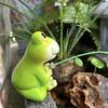 Creative Frog Fishing Figurine Animal Sculpture For Garden Funny Outdoor Landscape Statues Animal Figurine Ornaments Collectible