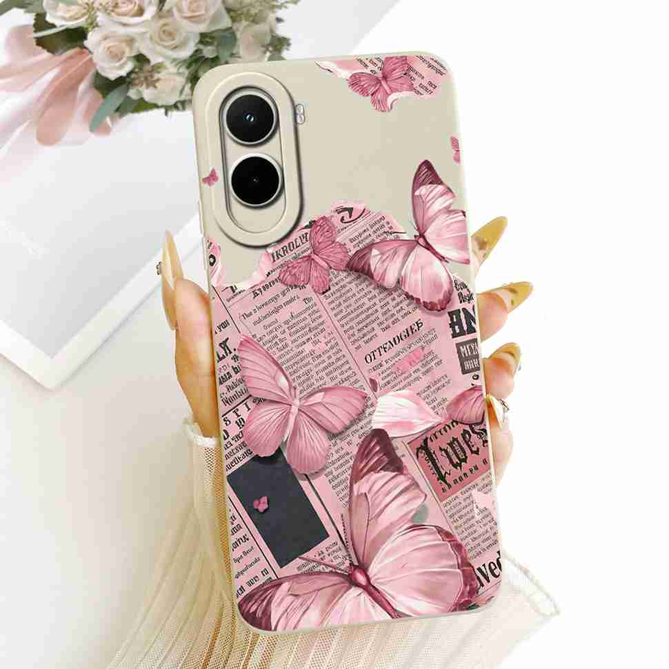 Silicone Case For Xiaomi Poco M7 4G Case Cute Cat Flowers Soft Slim Phone Cases For Xiaomi Poco M7 PocoM7 4G Cover Bumper