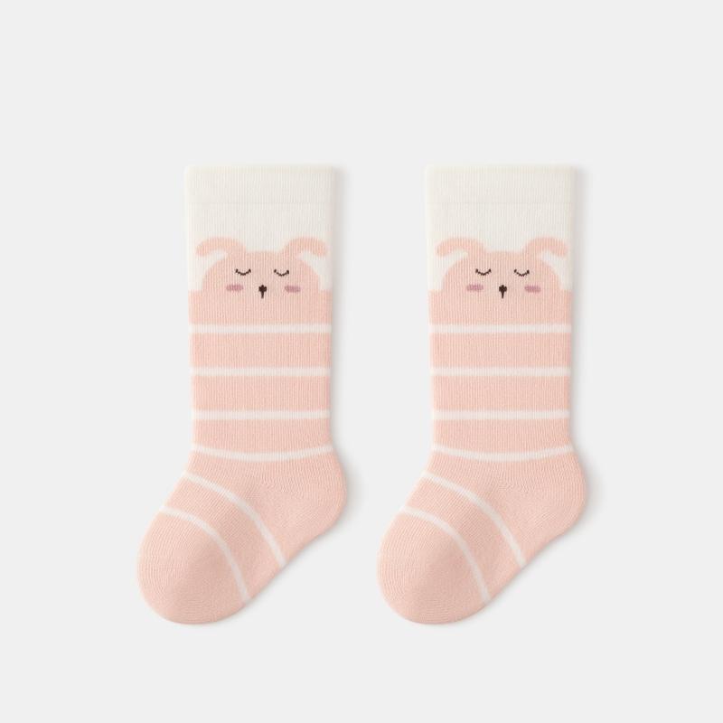 Милые полосатые носки для детей, носки-гольфы 0-5 лет для мальчиков и девочек, детские хлопковые носки, осенне-зимние теплые чулки, детская обувь