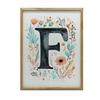 Poster "F" With Colorful Flowers Poster "F" With Colorful Flowers, 30X40 Cm, Gold Aluminum Frame, 230 Gsm Matte Paper