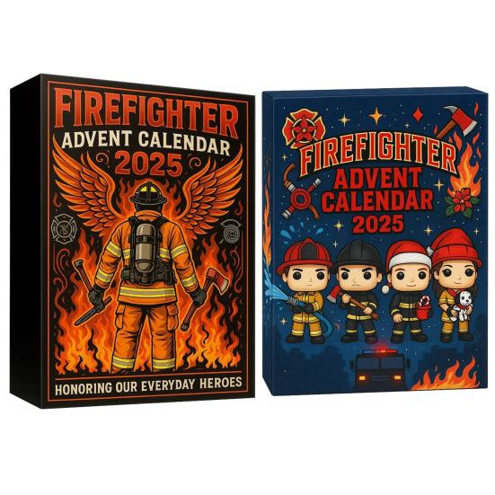 Advent Calendar Christmas Countdown Calendar 2D Acrylic Firefighter Hanging Ornaments