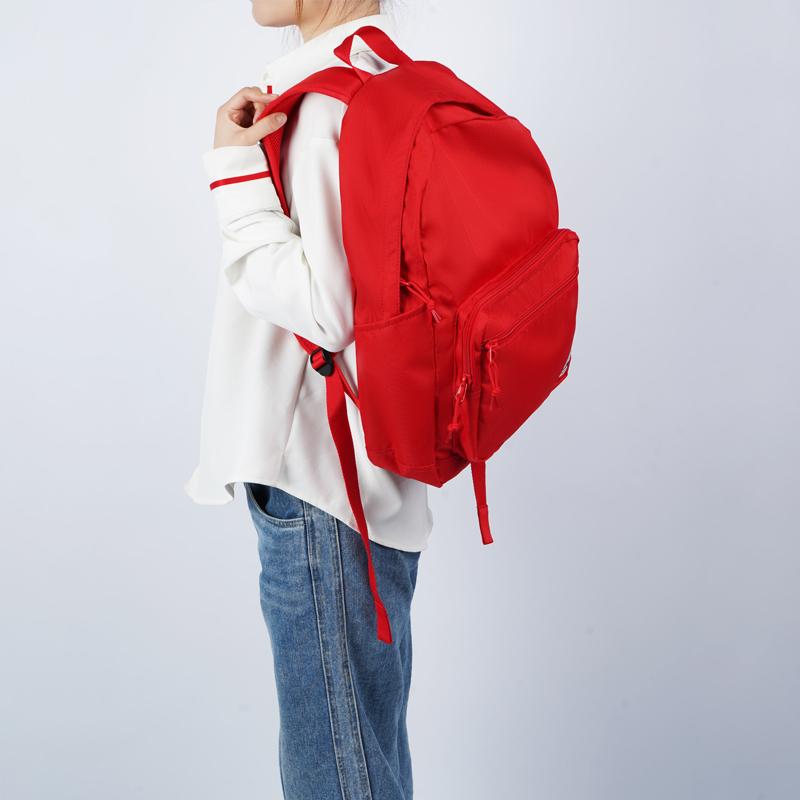 Converse Student Solid Color Large Capacity Polyester Backpack Unisex Backpack Red 10020533-A03