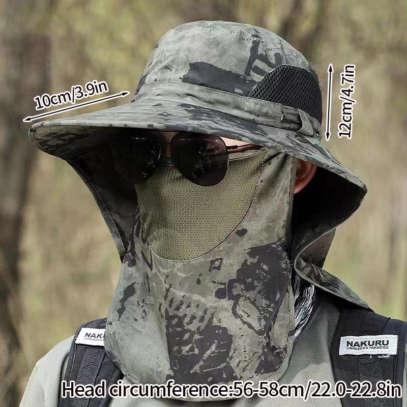 Summer Outdoor Sun Hats for Men Women Removable Hunting Fishing Sun Cap Hiking Camping Visor Wide-Brimmed Hat Fisherman Hat