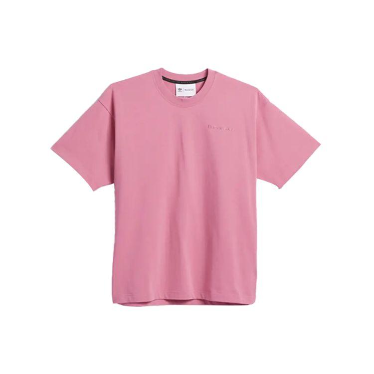 Adidas Originals X Pharrell Williams Collaboration Solid Sports Crew Neck T-Shirt Unisex Tops Pink HF9954