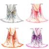Spring Models of Women's Printed Scarf Peacock Chiffon Silk Scarf Thin Silk Scarf Shawl Beach Towel Sunscreen New