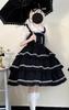 Lolita JSK Ruffle Dress Cosplay Jumper Skirt [Lady Lazy] (Black)