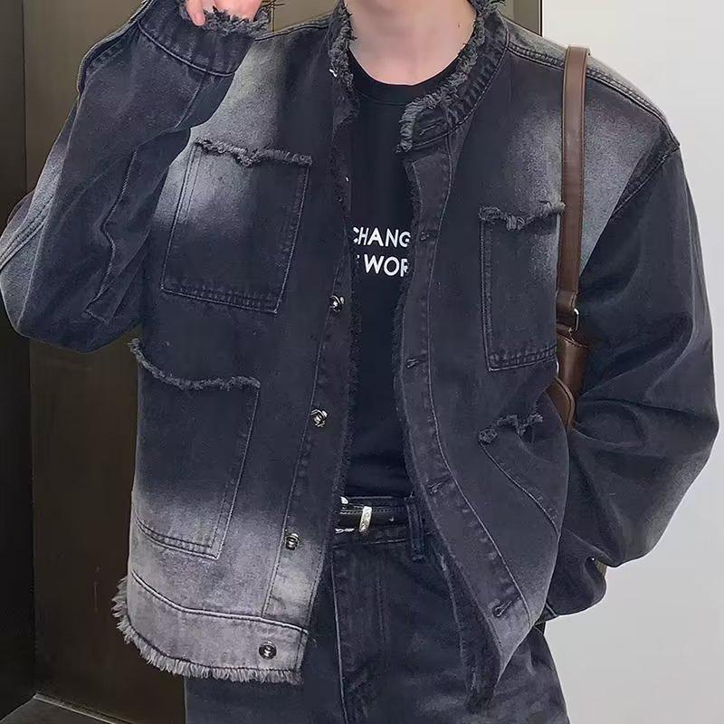 Мужская джинсовая куртка в корейском стиле на весну и осень — модная, повседневная, универсальная одежда для подростков и студентов