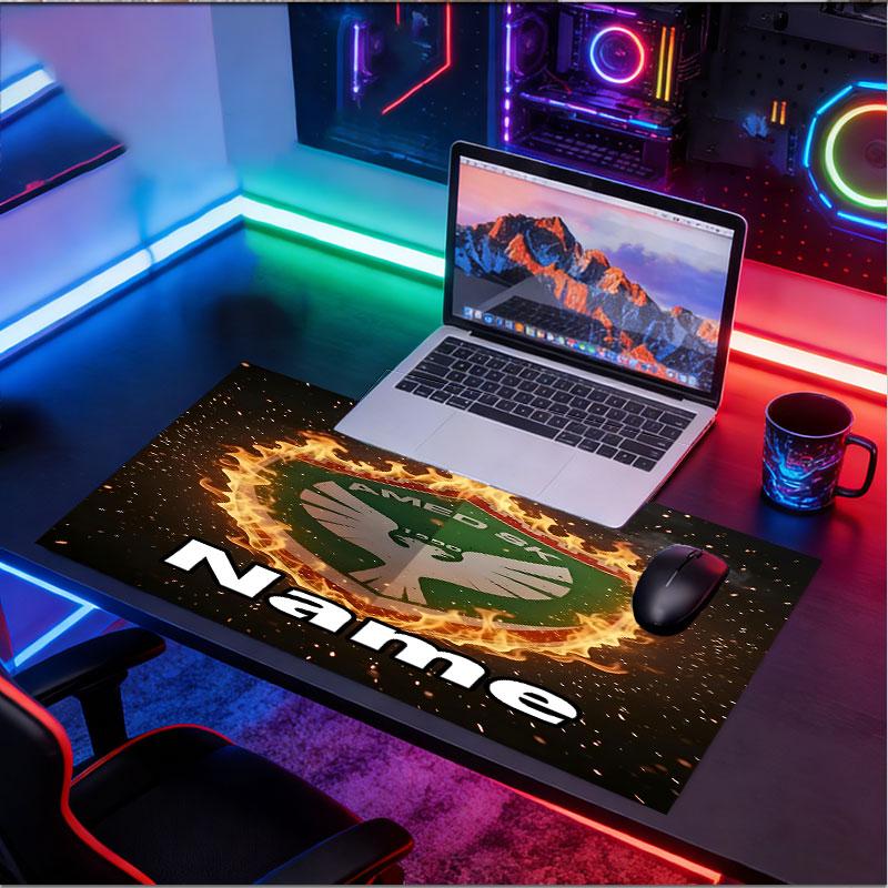 Custom Name Personalized Amed SK Pattern Mousepad, Laptop PC Desk Mat, Decorative Desk Mat for Home Keyboard Pad Gift