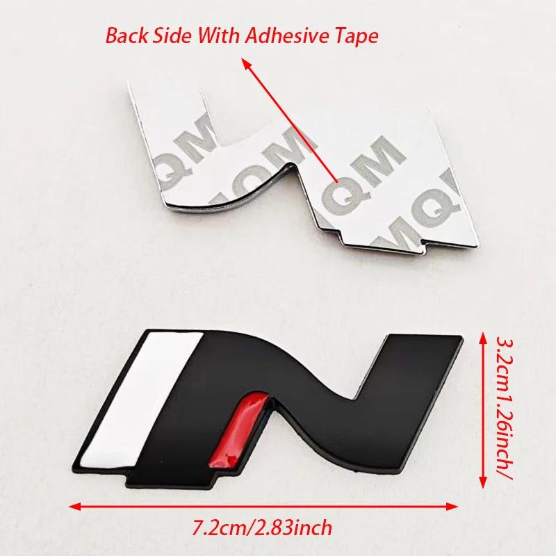 3D Metal Car Styling N Logo Badge Rear Boot Trunk Emblem Sticker Decal For Hyundai i20 i30 Sonata Kona Elantra Tuson Accessories DD6