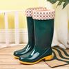 Высокие трубчатые нескользящие водонепроницаемые туфли желе дождевые туфли резиновые сапоги водные ботинки термочехлы для обуви женские взрослые модные высокие