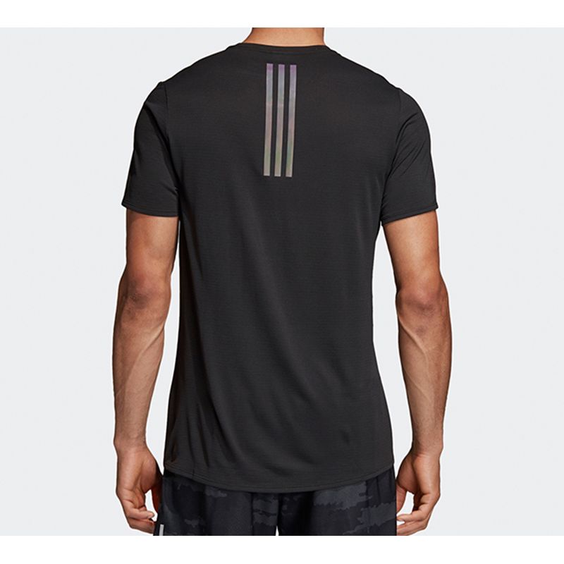 adidas Мужская футболка с короткими рукавами для бега, черная CG1130