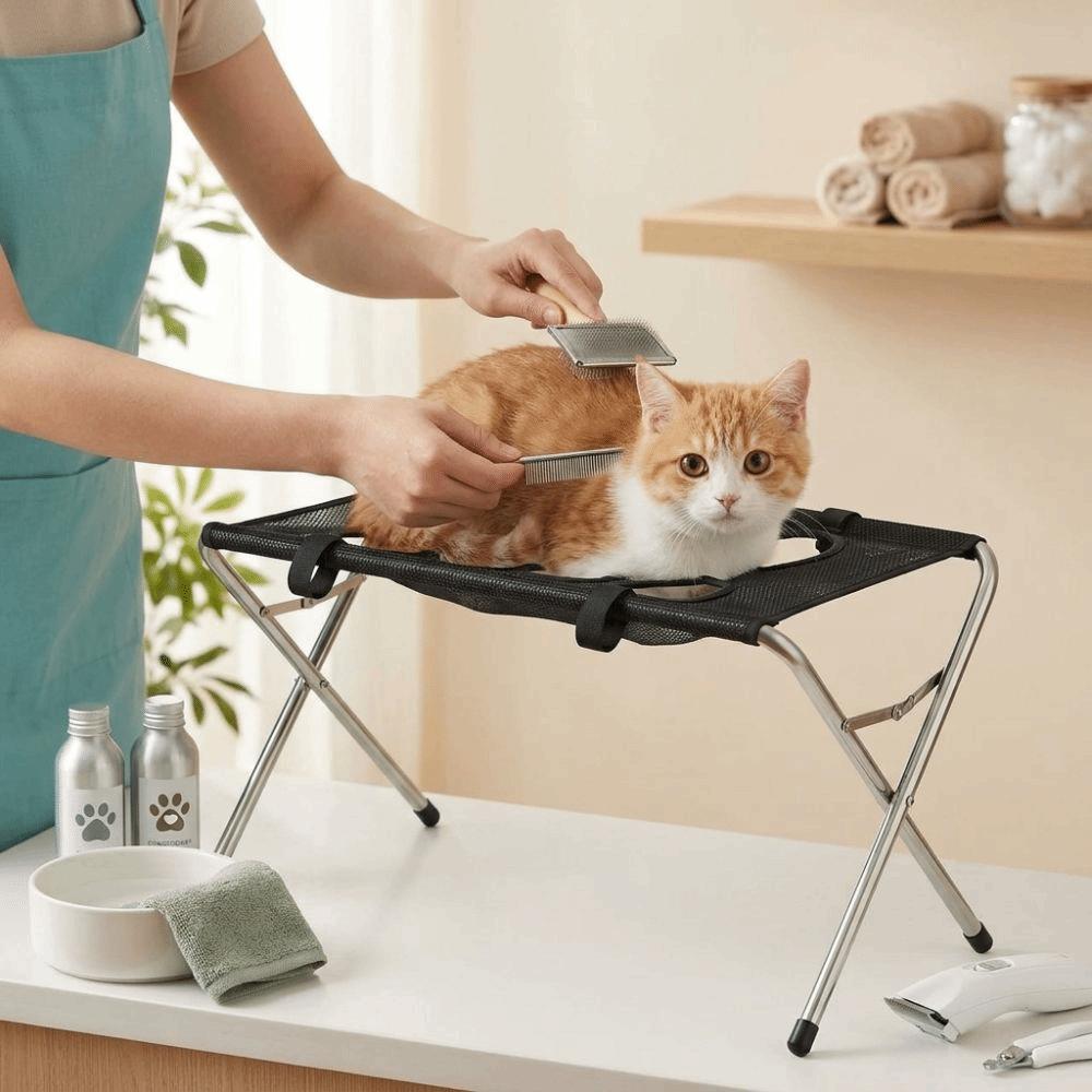 Foldable Pet Grooming Table Cloth Non-Slip Pet Grooming Hammock Cloth Small Pets