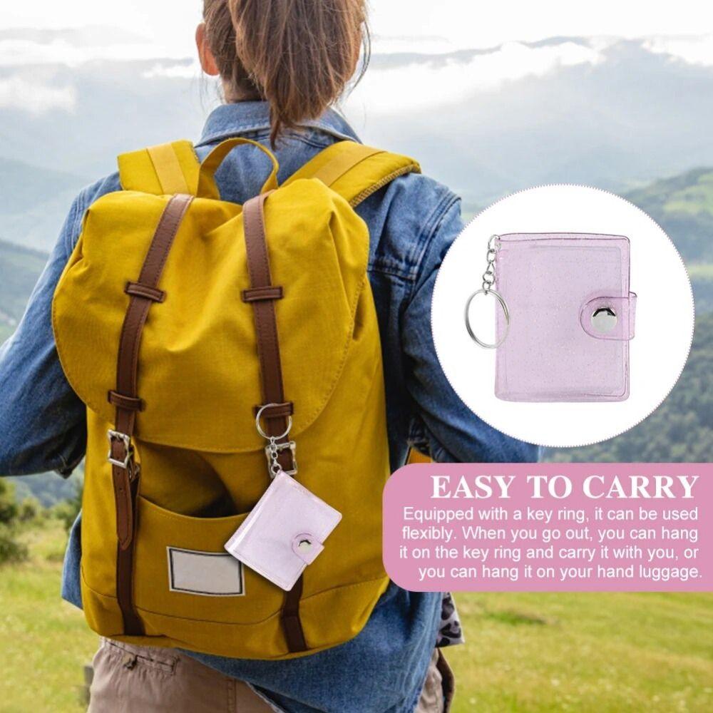 Simple Storage Photo Card Holder With Keychain Portable Pocket Album Children's Growth Photo