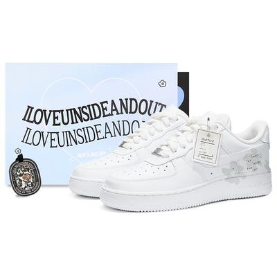 Air Force 1 Кожаные Нескользящие, Износостойкие, Легкие Низкие Скейтбордические Кроссовки Женские Белые DD8959-100(Команда62-)