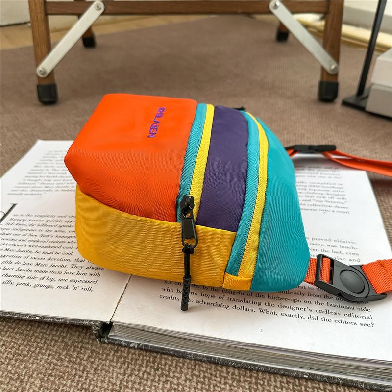 Поясная сумка Color Block с несколькими отделениями на молнии