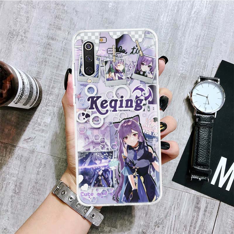 Чехол для телефона Keqing Genshin Impact для Xiaomi Redmi Note 15 14 13 12S 12 Pro Plus 11S 11E 11 11T 10S 10 Арт Мягкий Чехол с Рисунком Красный