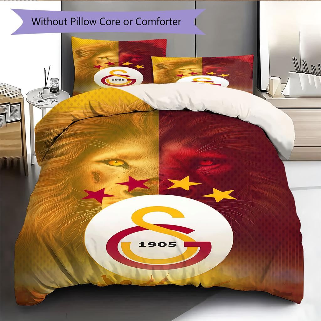 Galatasaray Echo Bedding Quilt Set Quilt Cover Pillowcase Home Decoration Birthday Gift (1 * duvet cover + 2 * pillowcase, without core)
