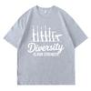 T Shirt Men Casual Round Neck Tee Casual Summer Teenagers T Shirt Diversity Is Our Strength Short Sleeve Solid Color Oneck Tops