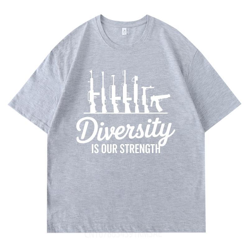 T Shirt Men Casual Round Neck Tee Casual Summer Teenagers T Shirt Diversity Is Our Strength Short Sleeve Solid Color Oneck Tops